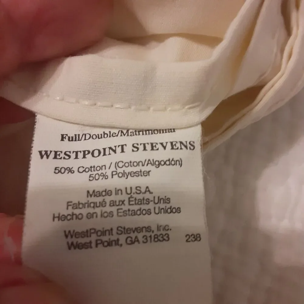 Vintage Westpoint Steven's Battenburg Lace Trim Full /Double Flat Sheet U.S.A.